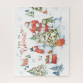 Puzzle Noël Père Noël Snowmen fête l'aquarelle (Vertical)