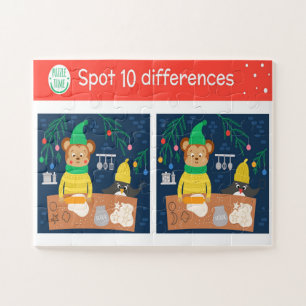 Puzzle Noël Points 10 Différences Porter Penguin Enfants