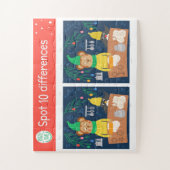 Puzzle Noël Repère 10 Différences Ours Manchot Enfants (Vertical)