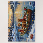 Puzzle Noël Rhodesian Ridgeback Bateau Vacances (Vertical)