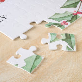 Puzzle Noël Rouge Joy Aquarelle Verdure de la couronne (Côté)