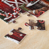 Puzzle Noël rustique vache des Highlands (Côté)