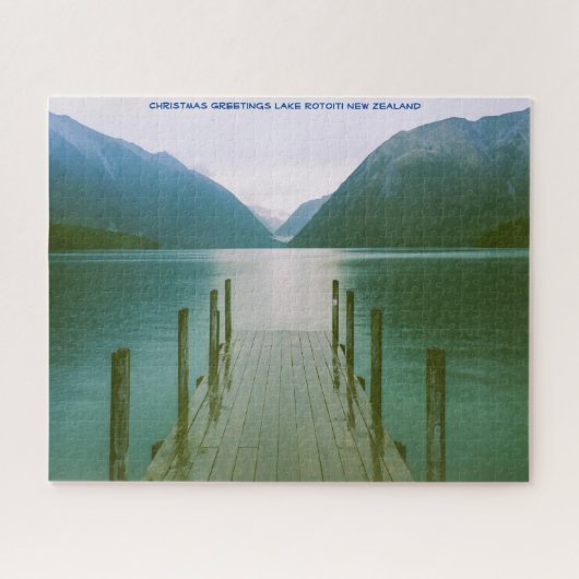 Puzzle Noël Salutations Lac Rotoiti Nouvelle-Zélande (Horizontal)