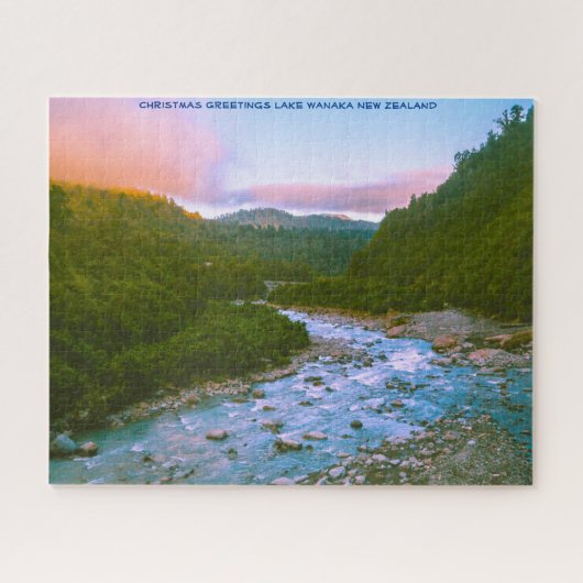 Puzzle Noël Salutations Lac Wanaka Nouvelle-Zélande (Horizontal)
