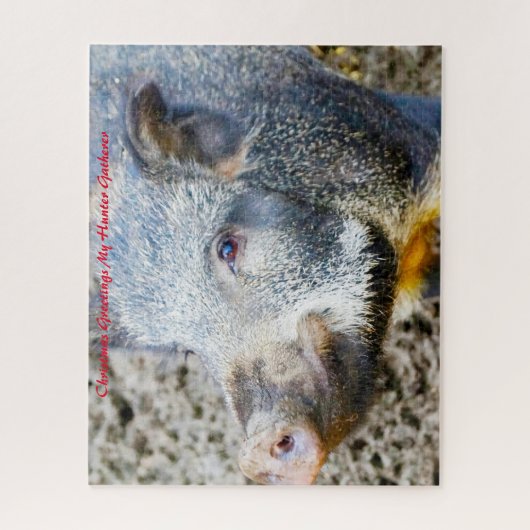 Puzzle Noël Salutations Mon Hunter Gatherer (Vertical)