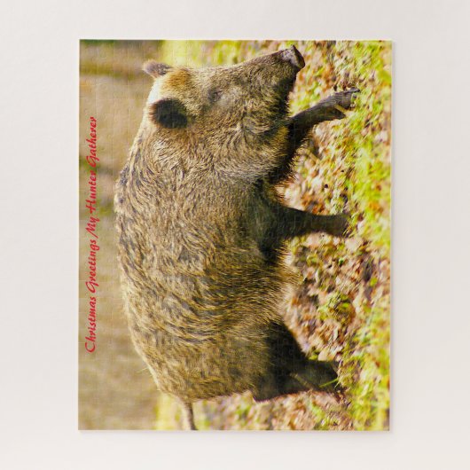 Puzzle Noël Salutations Mon Hunter Gatherer (Vertical)