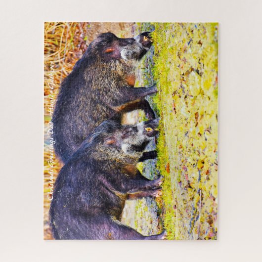 Puzzle Noël Salutations Mon Hunter Gatherer (Vertical)