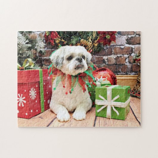 Puzzle Noël - Shih Tzu - nounours (Horizontal)