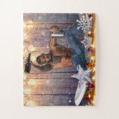 Puzzle Noël SlipperyJoe en or argent étoiles lumières hum (Vertical)