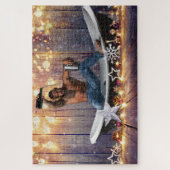 Puzzle Noël SlipperyJoe en or argent étoiles lumières hum (Vertical)