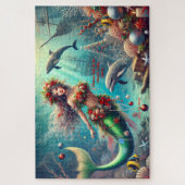Puzzle Noël sous les fêtes de la sirène de mer (Vertical)