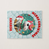 Puzzle Noël Unicorne 3D Enfants personnalisés (Horizontal)