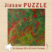 Puzzle Noël Vert Rouge Or abstrait marbré