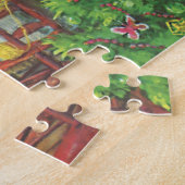 Puzzle Noël vintage, chalet confortable avec cheminée (Côté)