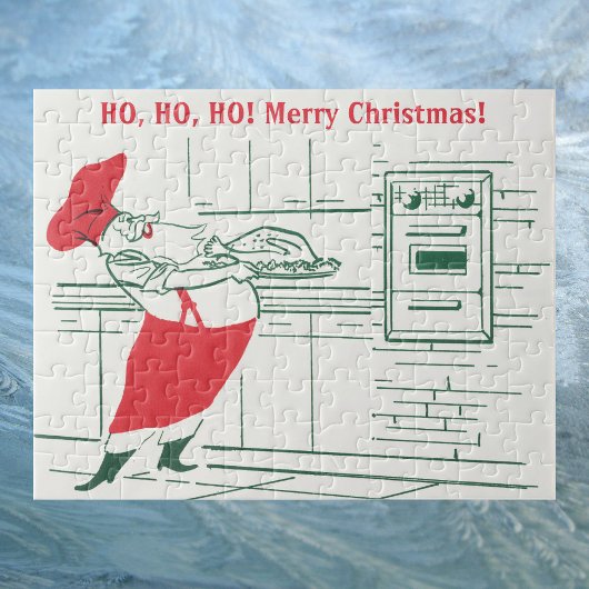 Puzzle Noël vintage, Chef du Père Noël et Turquie