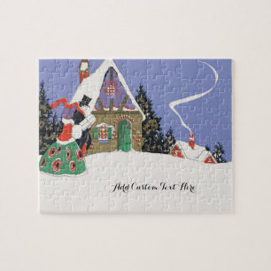 Puzzle Noël vintage, Couple victorien à la fête