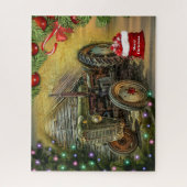 Puzzle Noël vintage Green Tracteur (Vertical)