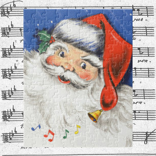 Puzzle Noël Vintage, Jolly Santa Claus avec musique