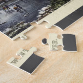 Puzzle Noël Vintage, Patins d'hiver précoce sur l'étang (Côté)
