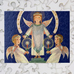 Puzzle Noël Vintage, Père Noël scandinave Lucia Angels<br><div class="desc">Illustration vintage image de Noël religieux représentant trois anges célébrant Sainte-Lucie. Père Noël Lucia est une chanson traditionnelle napolitaine, mais en Scandinavie "Père Noël Lucia" a reçu plusieurs paroles pour l'accueillir à la fête de la lumière d'hiver de Saint Lucy, la période la plus sombre de l'année. Trois chérubins angéliques...</div>