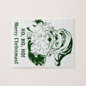 Puzzle Noël Vintage, Retro Jolly Santa Claus, Vert (Horizontal)