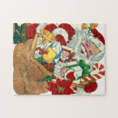 Puzzle Noël vintage rétro Père Noël (Horizontal)