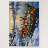 Puzzle Noël Yorkshire Terrier Bateau Fêtes (Vertical)