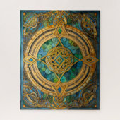 Puzzle Noeud Celtique Blue Green Gold (Vertical)