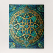 Puzzle Noeud Celtique Blue Green Gold (Vertical)