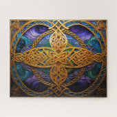 Puzzle Noeud celtique Violet Bleu Or Noeud (Horizontal)