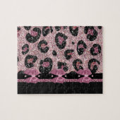 Puzzle Nœuds ruban imprimé léopard rose rockabilly RAB (Horizontal)
