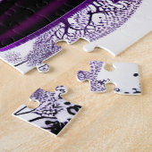 Puzzle Noir Abstrait et blanc avec pourpre (Côté)
