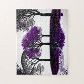 Puzzle Noir Abstrait et blanc avec pourpre (Vertical)