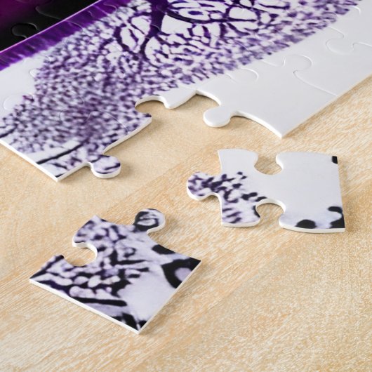 Puzzle Noir Abstrait et blanc avec violet pour enfants (Côté)