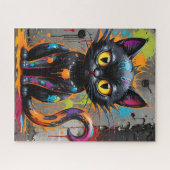 Puzzle noir arc-en-ciel Splatt Chat Jigsaw Puzzle (Horizontal)