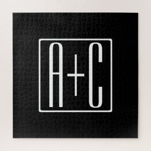 Puzzle Noir & Blanc   Initiales de couple