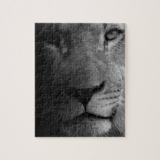 Puzzle Noir Blanc Motivation Leadership Lion Portrait (Vertical)