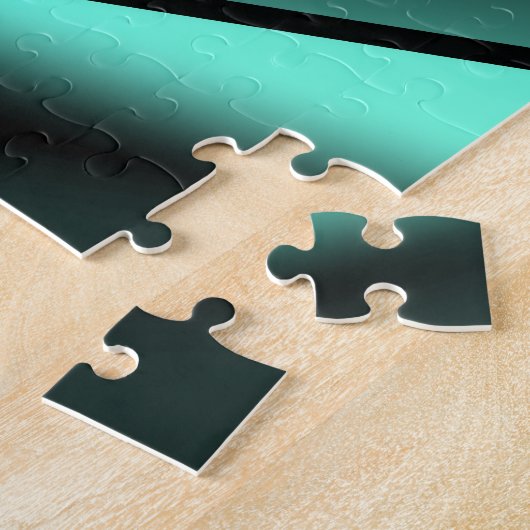 Puzzle Noir Blanc Turquoise Ombre Art Abstrait moderne (Côté)