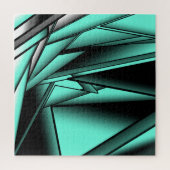 Puzzle Noir Blanc Turquoise Ombre Art Abstrait moderne (Vertical)