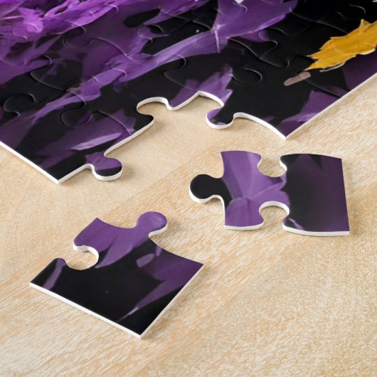 Puzzle Noir Blanc Violet Forêt Jaune Réflexion (Côté)