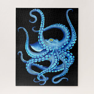 Puzzle Noir bleu de poulpe