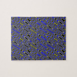 Puzzle noir bleu et jaune Tourbillonnant difficile