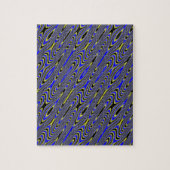 Puzzle noir bleu et jaune Tourbillonnant difficile (Vertical)