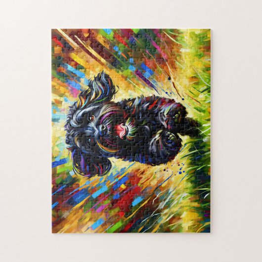 Puzzle Noir Cockapoo Portrait Chien Acrylique Art Print C (Vertical)