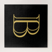 Puzzle Noir couleur or Monogramme professionnel Calligrap (Horizontal)