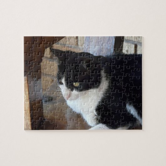 Puzzle Noir de chat et blanc (Horizontal)