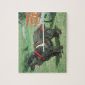 Puzzle noir de chien de chariot de Terre-Neuve (Vertical)