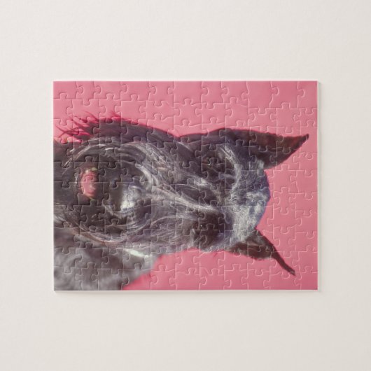 Puzzle noir de chien de Terrier d'écossais (Horizontal)