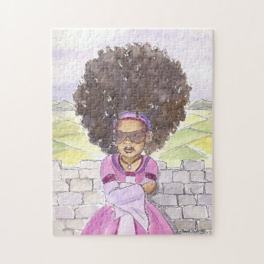 Puzzle noir de princesse Afro de Rapunzel (Vertical)