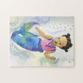 Puzzle noir de princesse Girl de sirène (Horizontal)